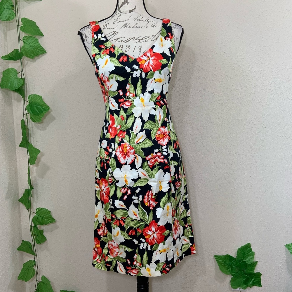 Jones New York Floral Lily Flowers Sheath Dress
